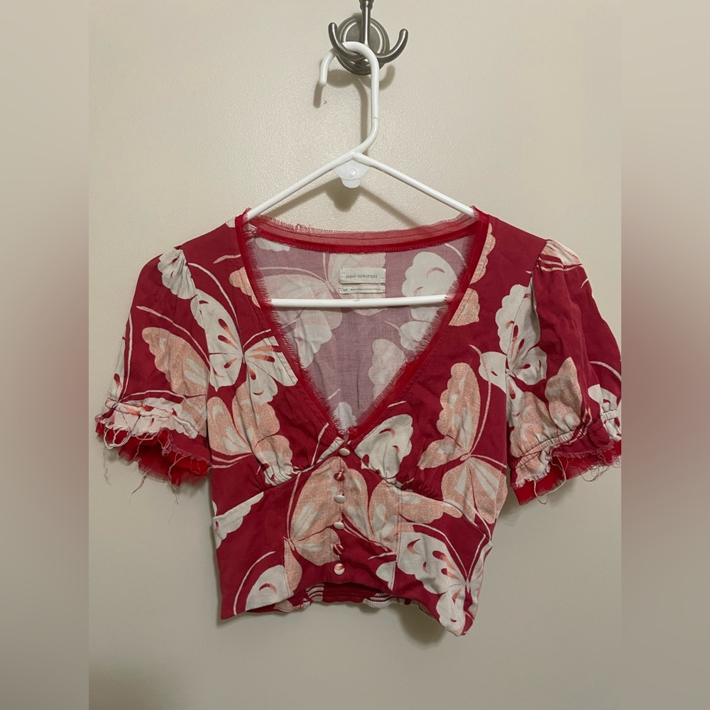 Urban Outfitters Cropped Butterfly Top